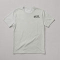gray still t-shirt flat lay minimalist design simple text aesthetic unisex tee