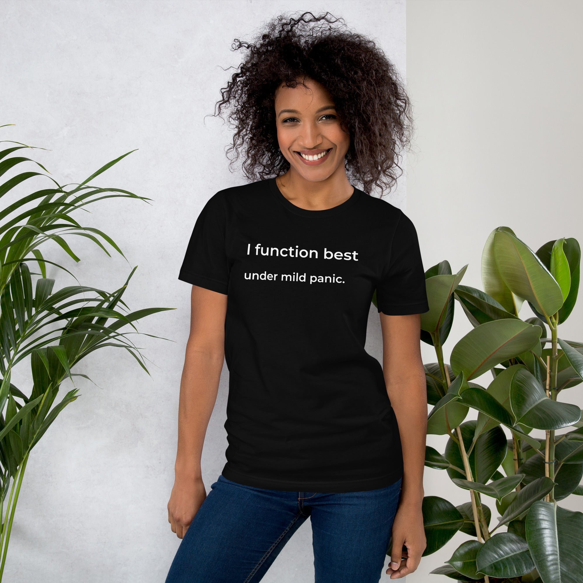 I Function Best Under Mild Panic T-Shirt – Funny Anxiety Tee for Women